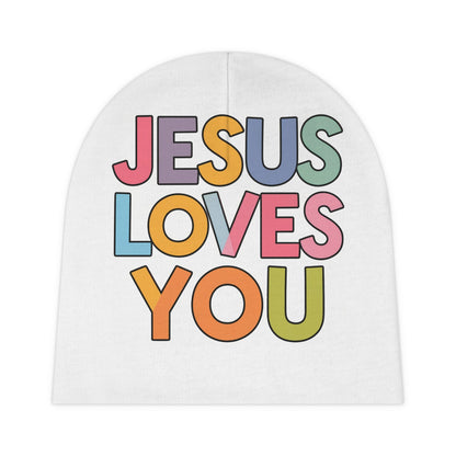 JESUS LOVES YOU Inspirational Christian Baby Beanie - Christian BabyAll Over Prints"JESUS LOVES YOU" Inspirational Christian Baby Beanie - Christian Baby Gifts - Baby Hat Keep your little one warm and stylish with our adorable "JESUS LOVES YOU" bab