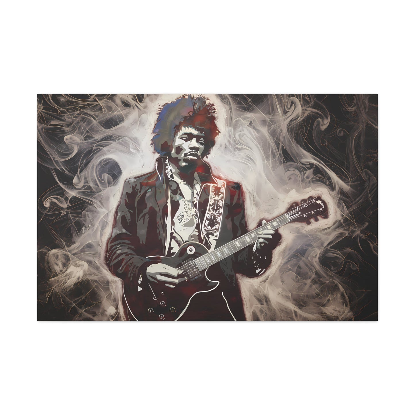 Star Power"Star Power" Ethereal Soot Portrait: Jimi Hendrix's Fiery Performance Canvas"Star Power" Ethereal Soot Portrait: Jimi Hendrix's Fiery Performance
Experience the raw intensity of Jimi Hendrix like never before with this mesmerizing Fumage art