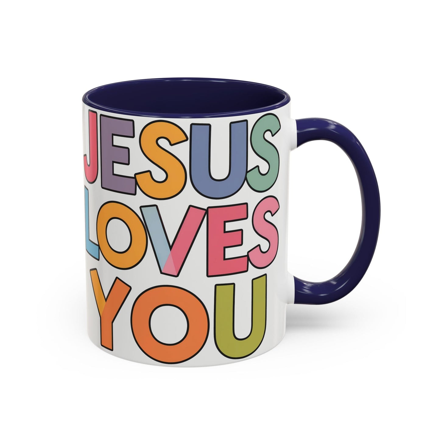 Jesus Loves YouJesus Loves You" Inspirational Christian Coffee Mug - Accent Coffee MuMugJesus Loves You" Inspirational Christian Coffee Mug - Accent Coffee Mug (11, 15oz) 
Celebrate your faith with our vibrant and uplifting "Jesus Loves You" accent coff