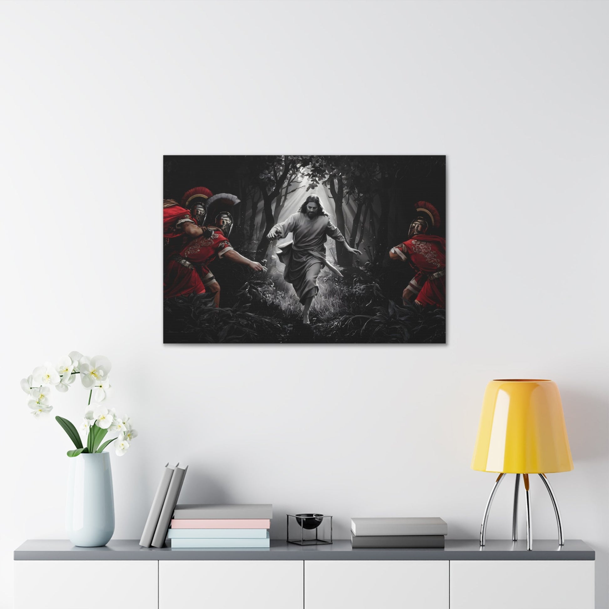 Divine Escape IIDivine Escape II: Jesus Christ's Cinematic Flight from Roman PersecutiCanvasDivine Escape II: Jesus Christ's Cinematic Flight from Roman Persecution - Limited Edition Christian Art Print |  Wall Art Decor
Description:
Experience the raw powe