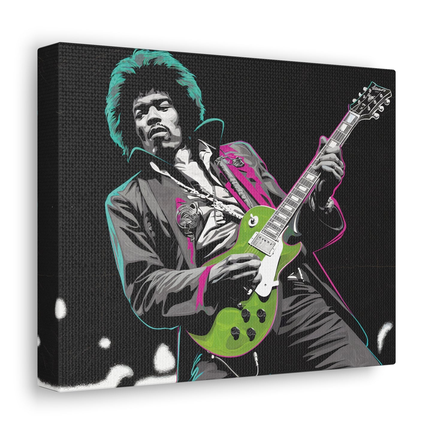 Jimi Hendrix Pop ArtElectric Icon: Jimi Hendrix Pop Art Canvas | Vibrant Guitar Legend PorCanvasJimi Hendrix Pop Art Canvas - Neon Guitar Rock Legend Print
Electrify your space with this striking Jimi Hendrix pop art canvas. Monochrome portrait with vibrant neo