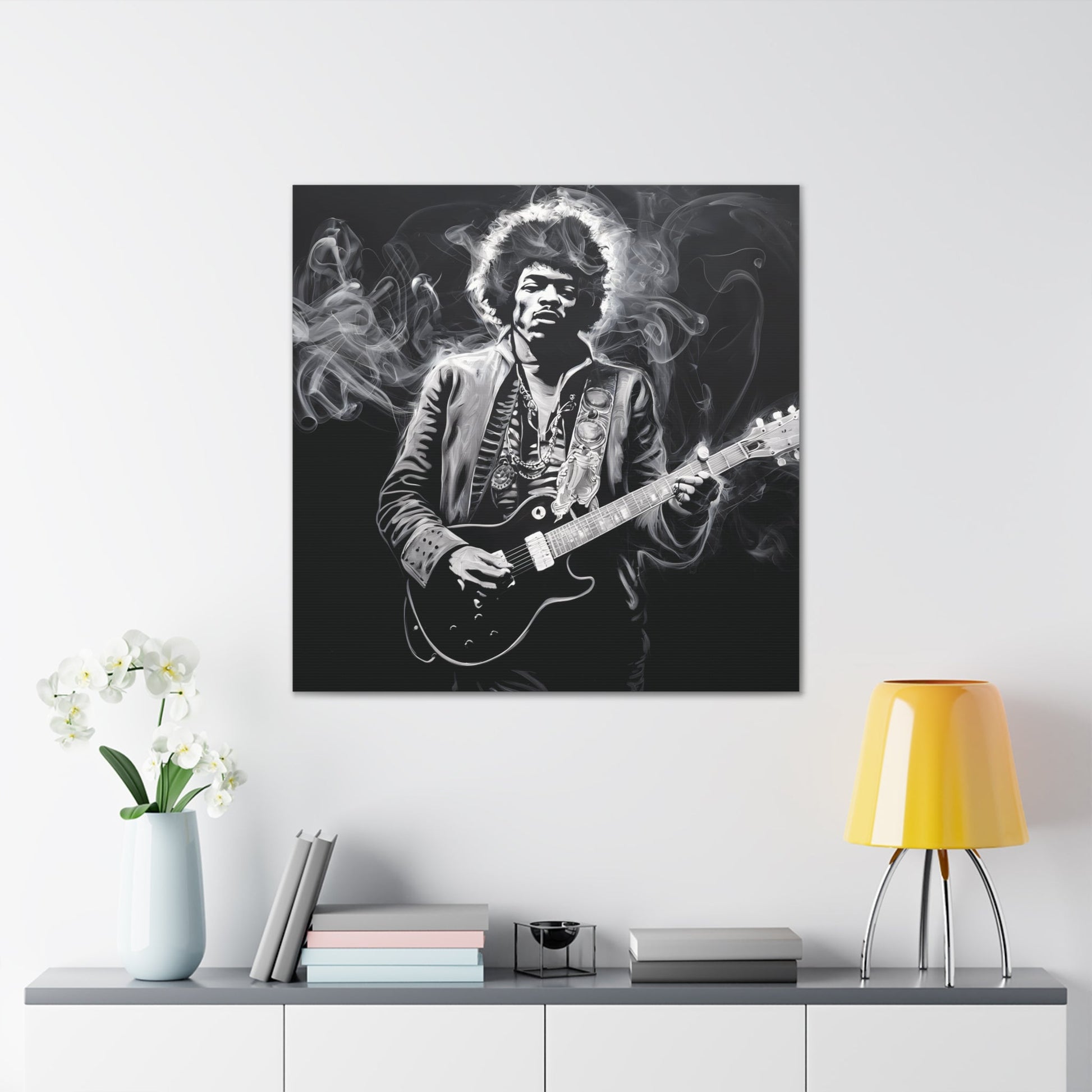 Up in SmokeUp in Smoke: Jimi Hendrix Fumage Art Print | Canvas Gallery Wrap | UniCanvasUp in Smoke: Jimi Hendrix Fumage Art Print | Canvas Gallery Wrap | Unique Rock Icon Decor -   Wall Art Decor
Jimi Hendrix Soot Painting - Innovative Fumage Art Print