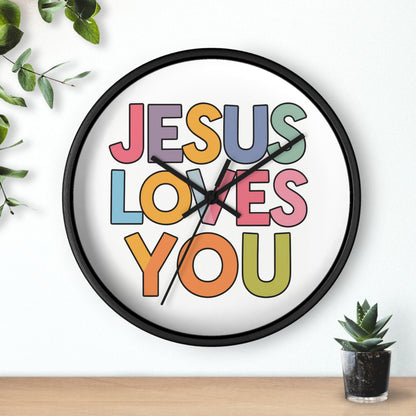 "JESUS LOVES YOU""JESUS LOVES YOU" Inspirational Christian Wall Clock- Christian InspirHome DecorJESUS LOVES YOU" Inspirational Christian Wall Clock
Product Description:Embrace the message of God's love with every tick of our stunning "JESUS LOVES YOU" wall cloc