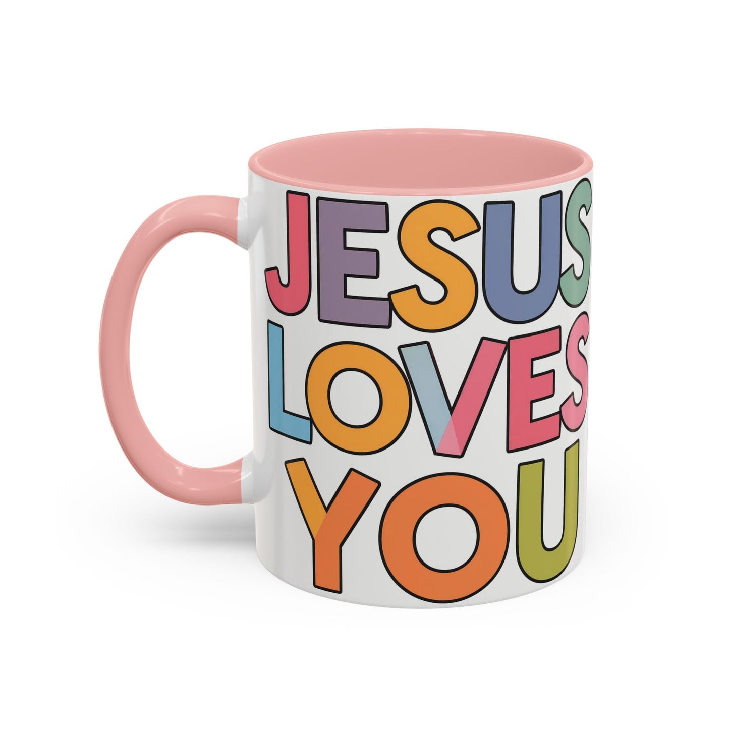 Jesus Loves YouJesus Loves You" Inspirational Christian Coffee Mug - Accent Coffee MuMugJesus Loves You" Inspirational Christian Coffee Mug - Accent Coffee Mug (11, 15oz) 
Celebrate your faith with our vibrant and uplifting "Jesus Loves You" accent coff