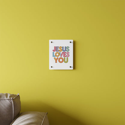 "JESUS LOVES YOU""JESUS LOVES YOU" Inspirational Christian Acrylic Wall Art Panel - WalHome DecorElevate your space with our stunning "JESUS LOVES YOU" acrylic wall art panel. This modern, high-quality piece combines faith and contemporary design to create a pow