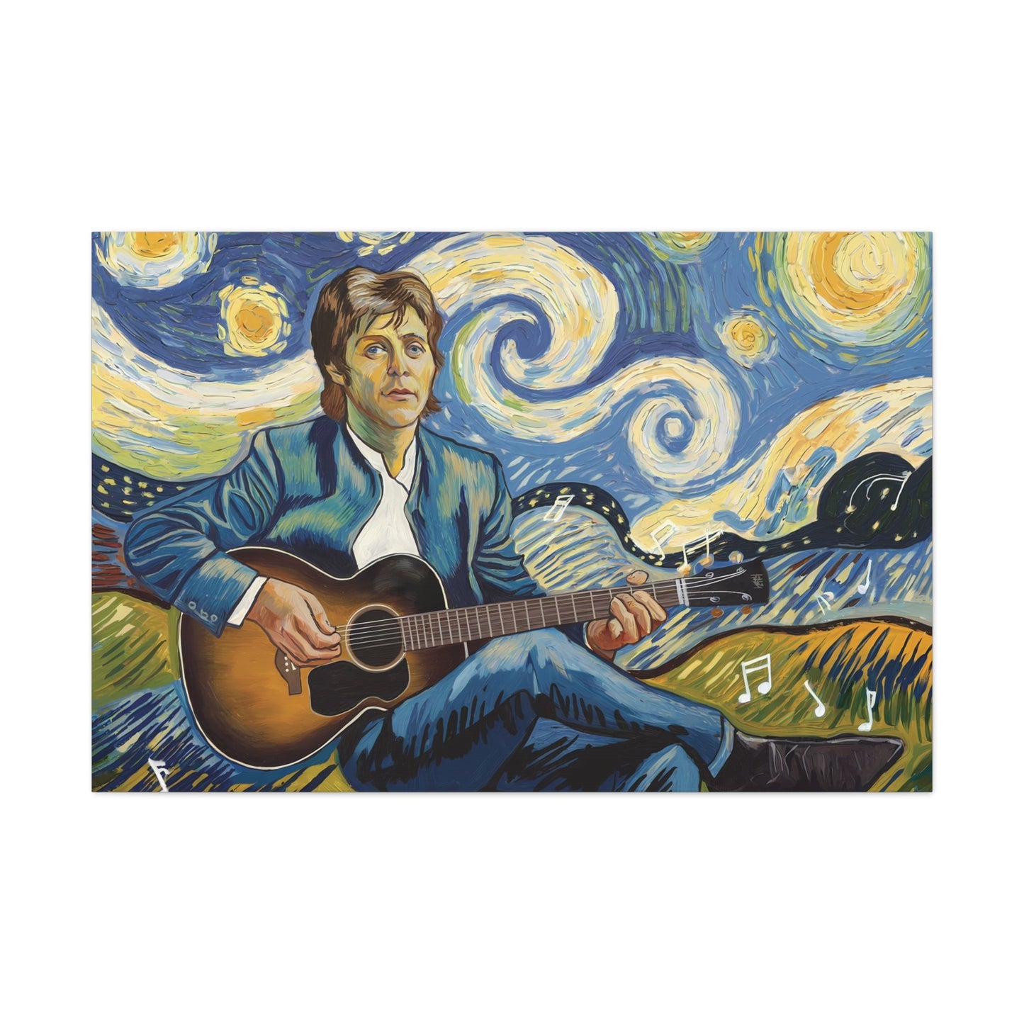 Paul McCartney Canvas McCartney "Starry Night" Inspired Wall Art Print - Paul McCartney tour 2025