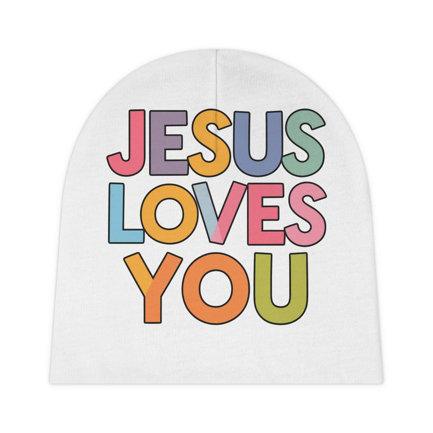 JESUS LOVES YOU Inspirational Christian Baby Beanie - Christian BabyAll Over Prints"JESUS LOVES YOU" Inspirational Christian Baby Beanie - Christian Baby Gifts - Baby Hat Keep your little one warm and stylish with our adorable "JESUS LOVES YOU" bab