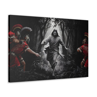 Divine Escape IIDivine Escape II: Jesus Christ's Cinematic Flight from Roman PersecutiCanvasDivine Escape II: Jesus Christ's Cinematic Flight from Roman Persecution - Limited Edition Christian Art Print |  Wall Art Decor
Description:
Experience the raw powe