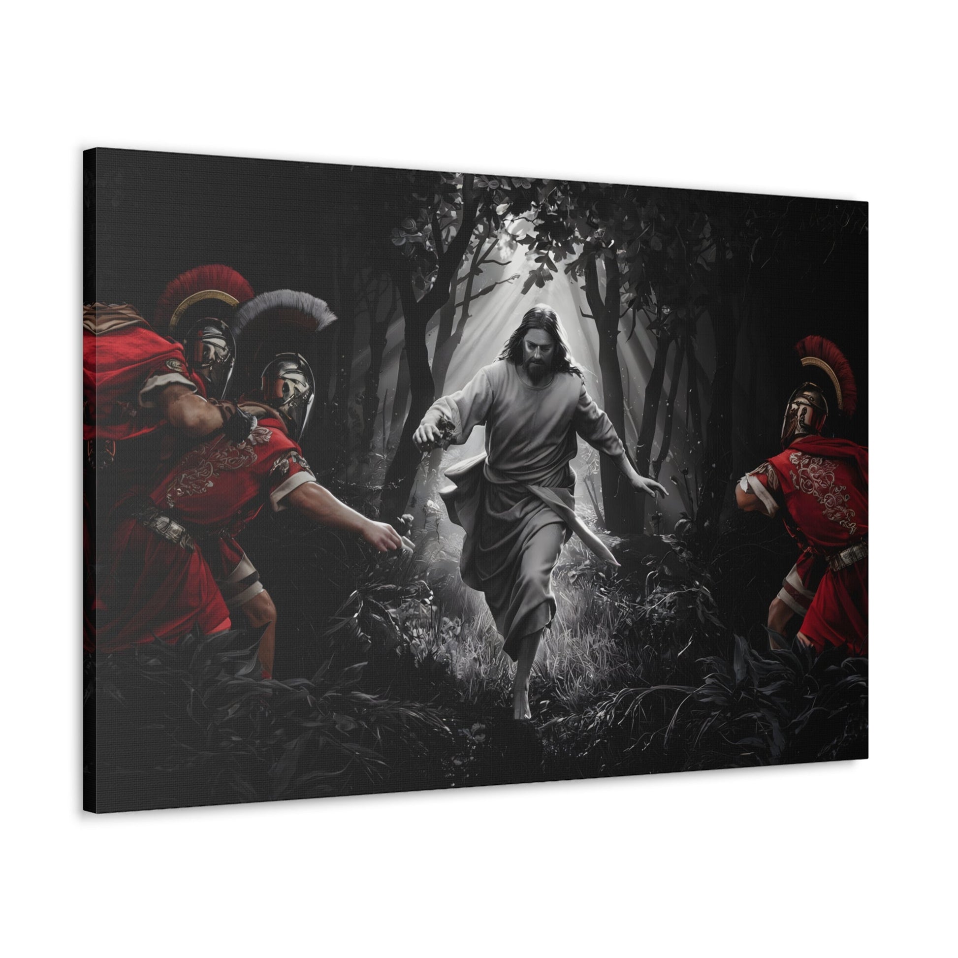 Divine Escape IIDivine Escape II: Jesus Christ's Cinematic Flight from Roman PersecutiCanvasDivine Escape II: Jesus Christ's Cinematic Flight from Roman Persecution - Limited Edition Christian Art Print |  Wall Art Decor
Description:
Experience the raw powe