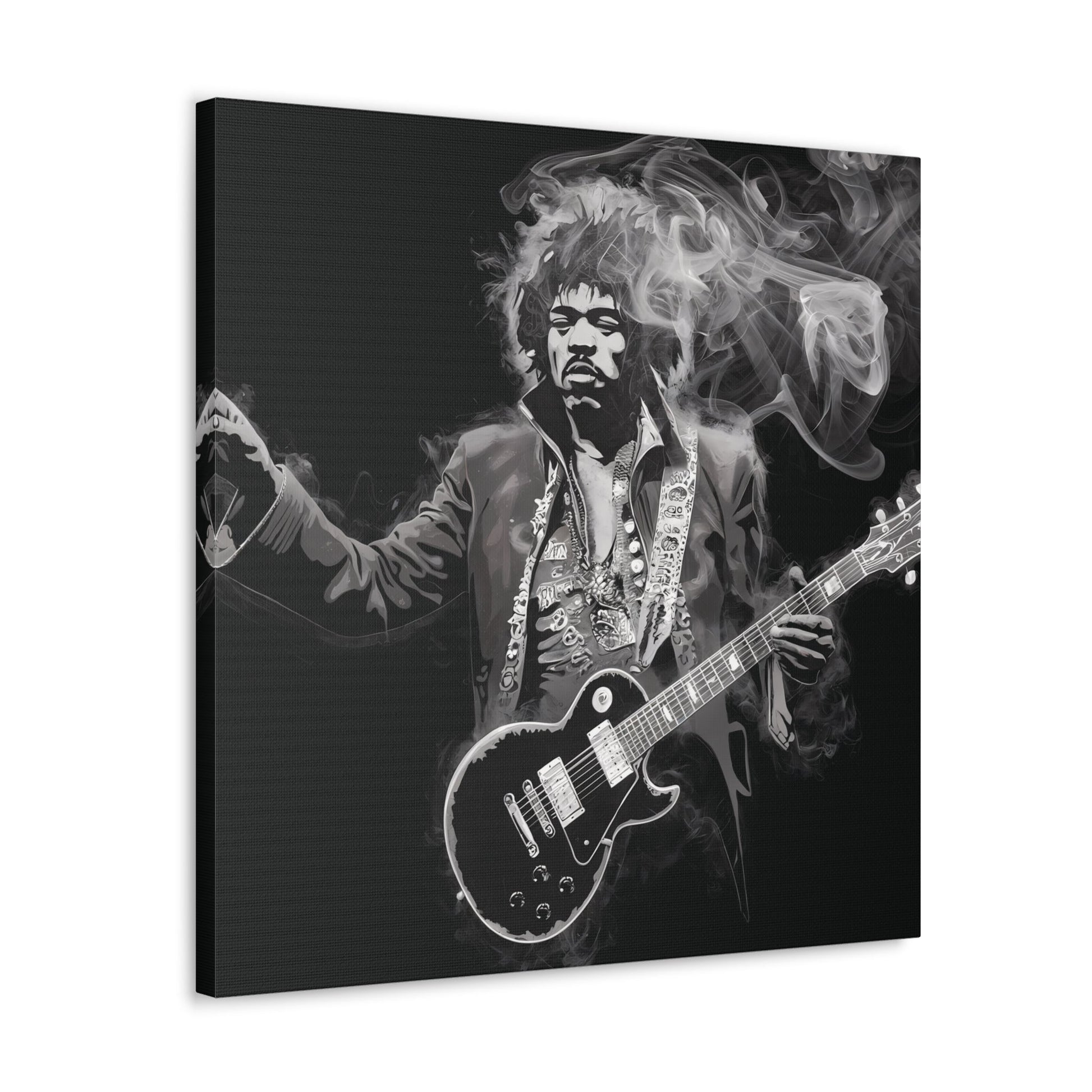 Peace and LovePeace and Love: Jimi Hendrix Fumage Art | Canvas Gallery Wrap | EthereCanvasPeace and Love: Jimi Hendrix Fumage Art | Canvas Gallery Wrap - Wall Art Decor
Jimi Hendrix Soot Painting - Innovative Fumage Art on Canvas
Experience the fiery pass