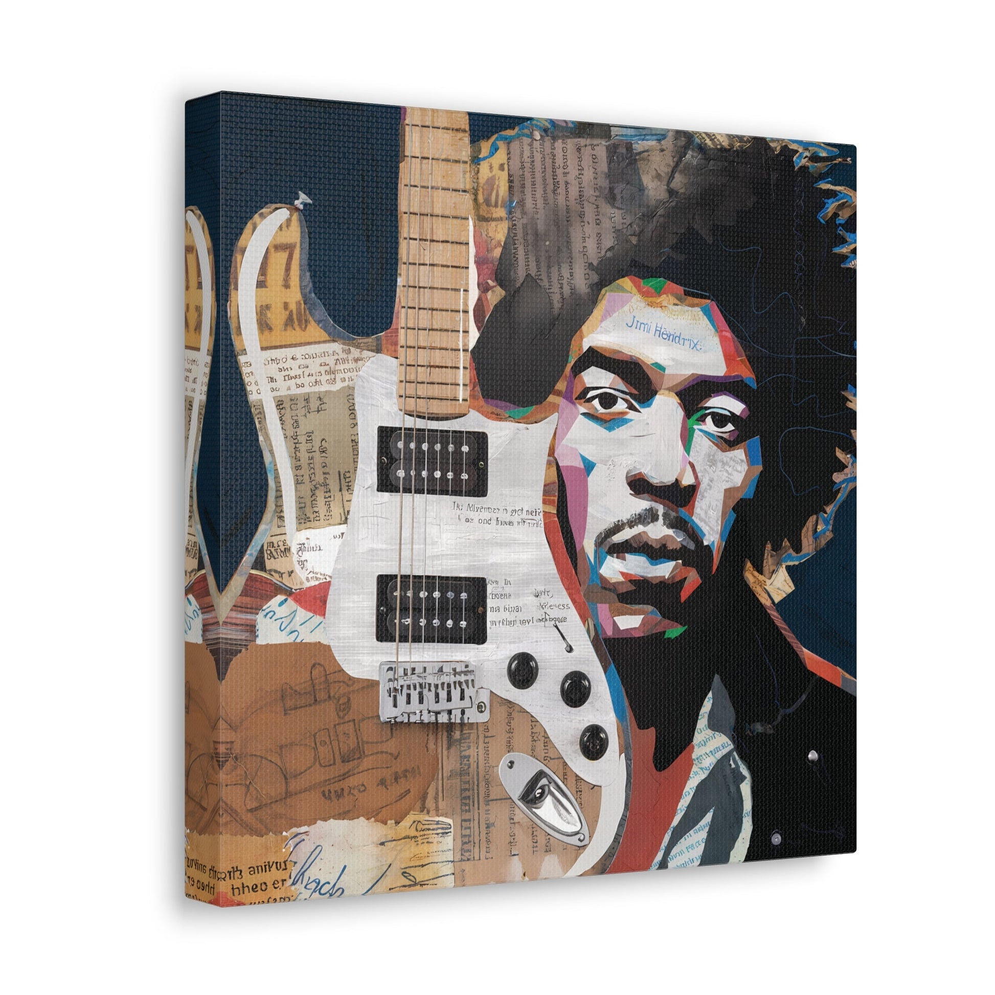 Sonic LegacySonic Legacy: Jimi Hendrix Guitar Collage Art Print | Iconic Rock MemoCanvasJimi Hendrix Abstract Guitar Collage - Unique Rock Art Print
Experience the soul of rock with this abstract Jimi Hendrix guitar collage art print. Bring the spirit o