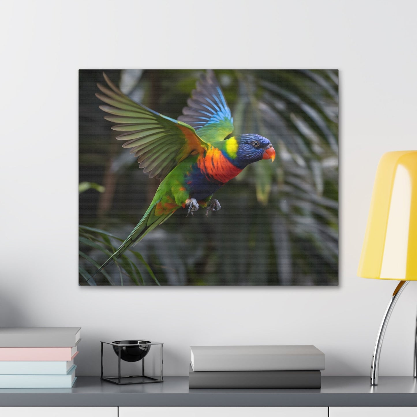 Vibrant Bird ArtRainbow Lorikeet in Flight | Cinematic Wildlife Photography | Vibrant CanvasRainbow Lorikeet in Flight – Cinematic Wildlife Photography
A breathtaking medium shot of a vibrant rainbow lorikeet in mid-flight, showcasing its dazzling plumage o