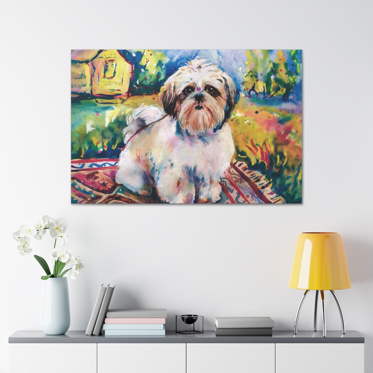 Shih Tzu Watercolor Art | Dreamy Canvas Gallery Wraps - Cute Dog Art