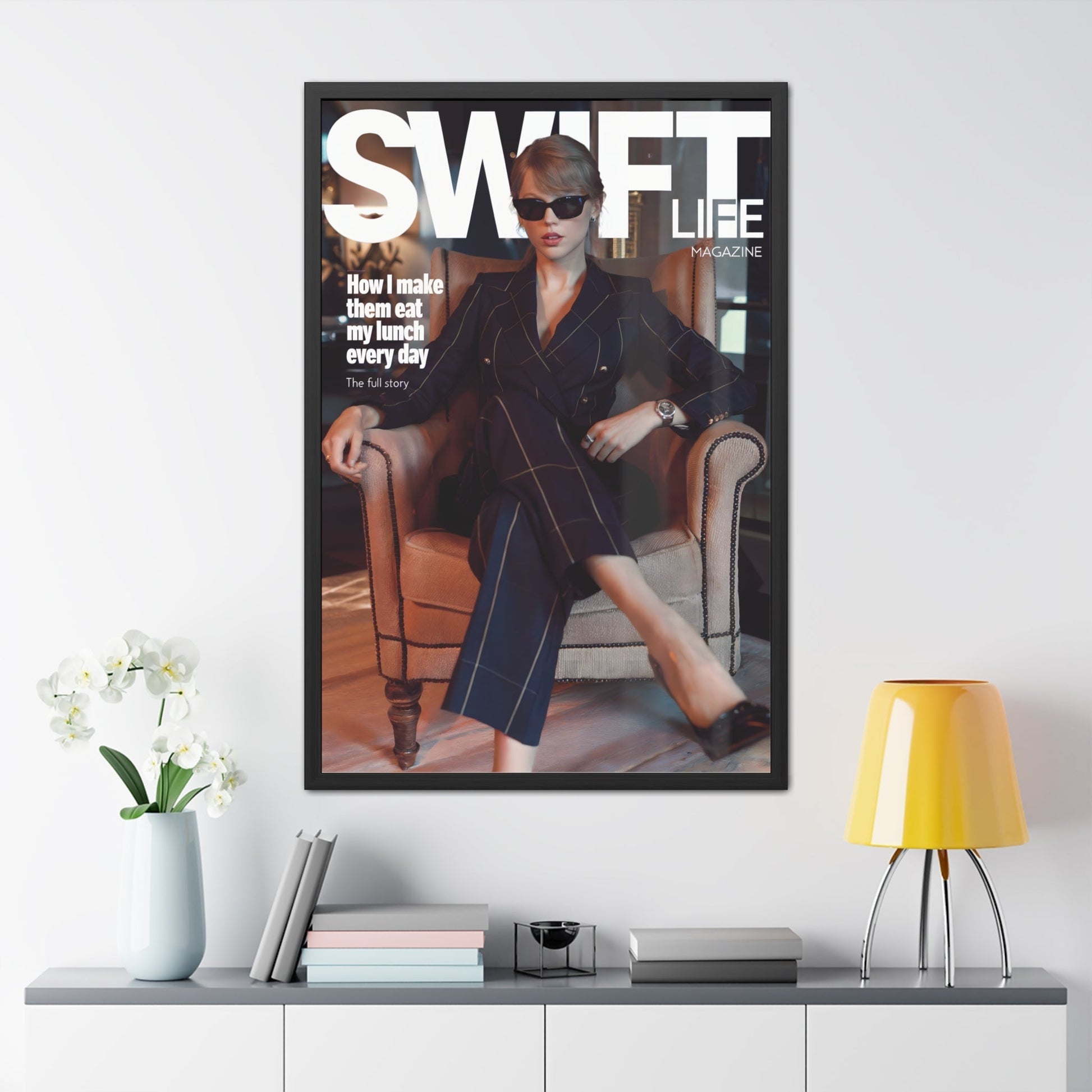 Taylor Swift "Swift Life" Magazine Cover Art Framed Poster on Display