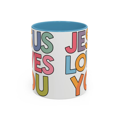 Jesus Loves YouJesus Loves You" Inspirational Christian Coffee Mug - Accent Coffee MuMugJesus Loves You" Inspirational Christian Coffee Mug - Accent Coffee Mug (11, 15oz) 
Celebrate your faith with our vibrant and uplifting "Jesus Loves You" accent coff