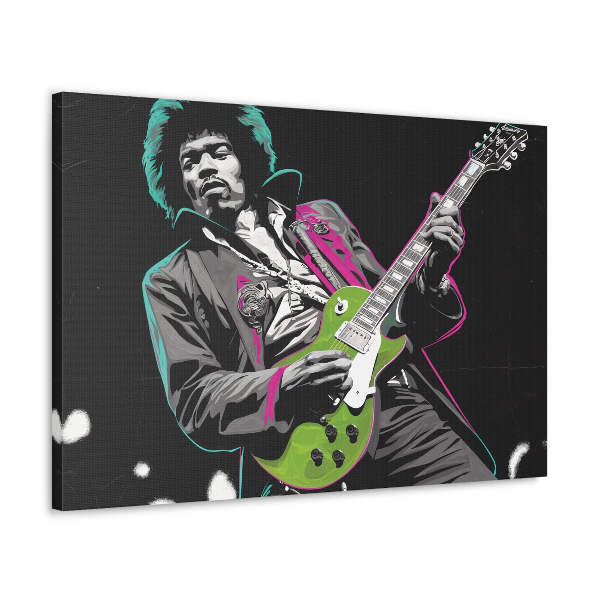 Jimi Hendrix Pop ArtElectric Icon: Jimi Hendrix Pop Art Canvas | Vibrant Guitar Legend PorCanvasJimi Hendrix Pop Art Canvas - Neon Guitar Rock Legend Print
Electrify your space with this striking Jimi Hendrix pop art canvas. Monochrome portrait with vibrant neo