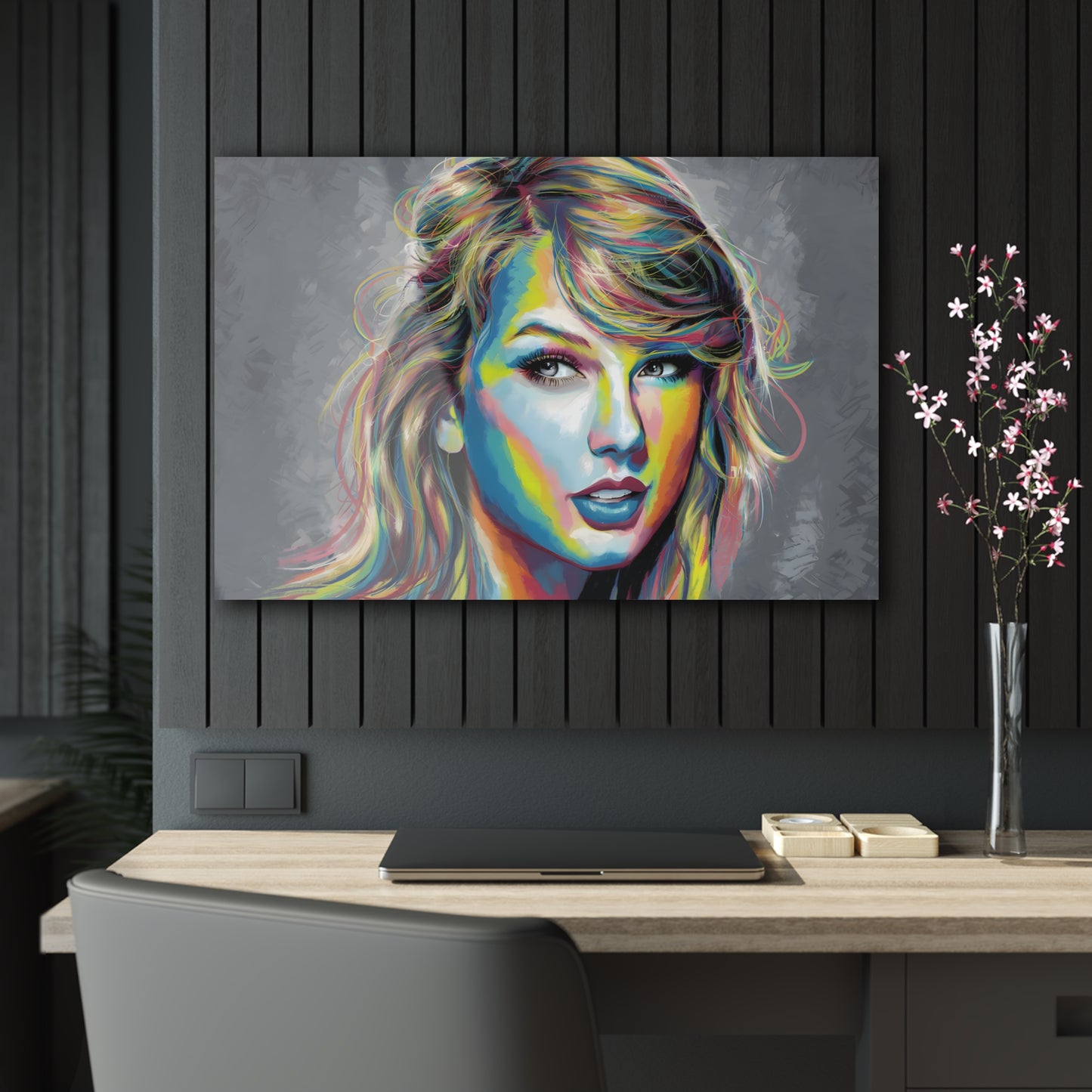 Taylor Swift Acrylic Print | Vibrant Rainbow Glow | Modern Pop Art Decor | Taylor Swift Memorabilia