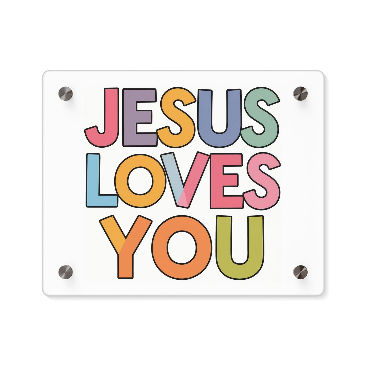 "JESUS LOVES YOU""JESUS LOVES YOU" Inspirational Christian Acrylic Wall Art Panel - WalHome DecorElevate your space with our stunning "JESUS LOVES YOU" acrylic wall art panel. This modern, high-quality piece combines faith and contemporary design to create a pow