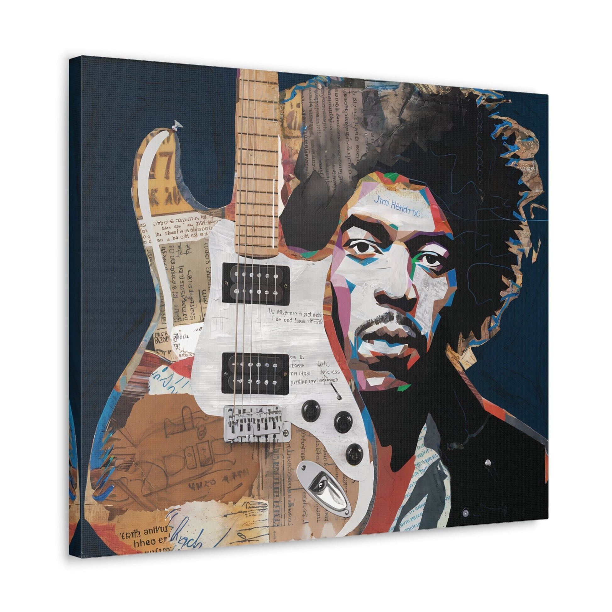 Sonic LegacySonic Legacy: Jimi Hendrix Guitar Collage Art Print | Iconic Rock MemoCanvasJimi Hendrix Abstract Guitar Collage - Unique Rock Art Print
Experience the soul of rock with this abstract Jimi Hendrix guitar collage art print. Bring the spirit o