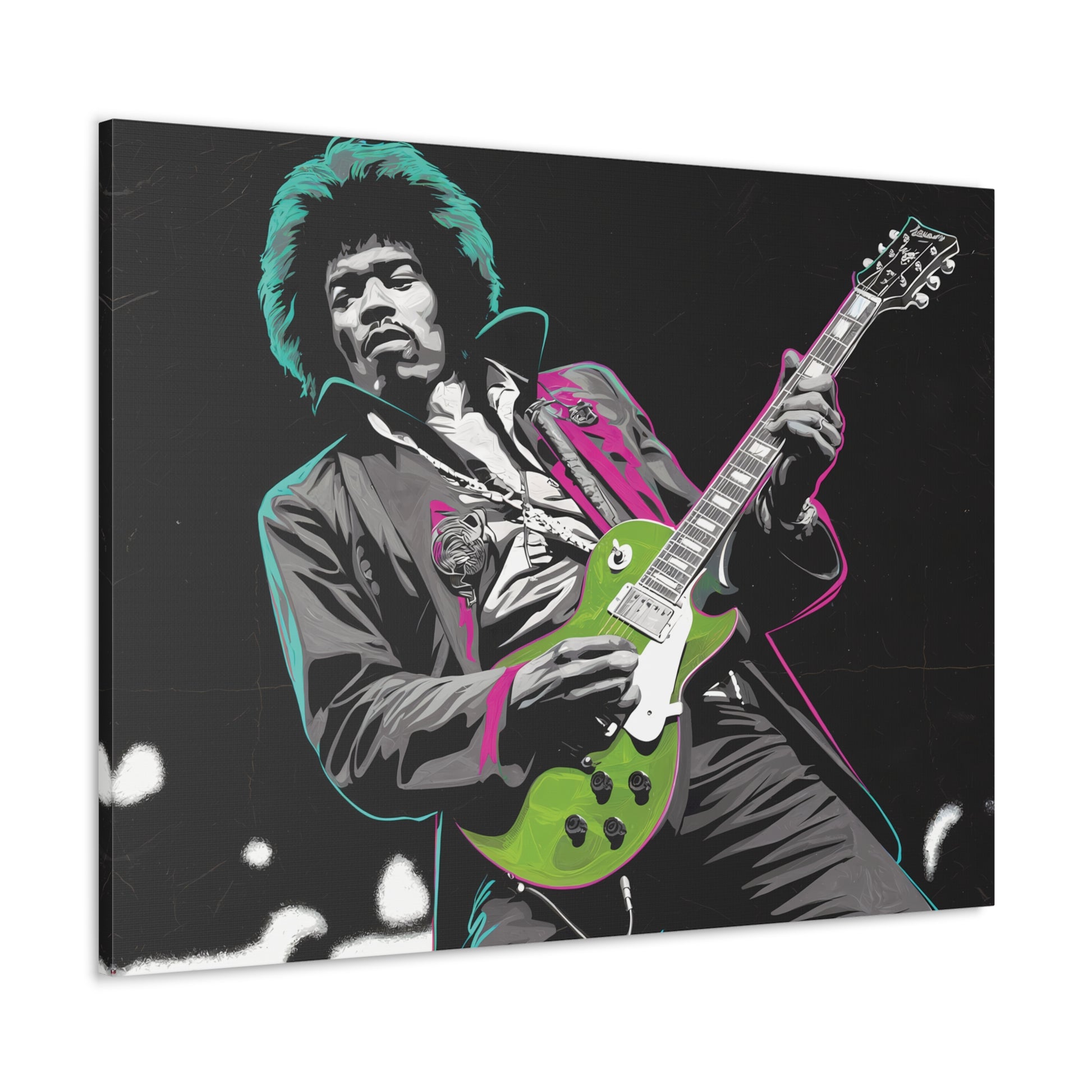 Jimi Hendrix Pop ArtElectric Icon: Jimi Hendrix Pop Art Canvas | Vibrant Guitar Legend PorCanvasJimi Hendrix Pop Art Canvas - Neon Guitar Rock Legend Print
Electrify your space with this striking Jimi Hendrix pop art canvas. Monochrome portrait with vibrant neo