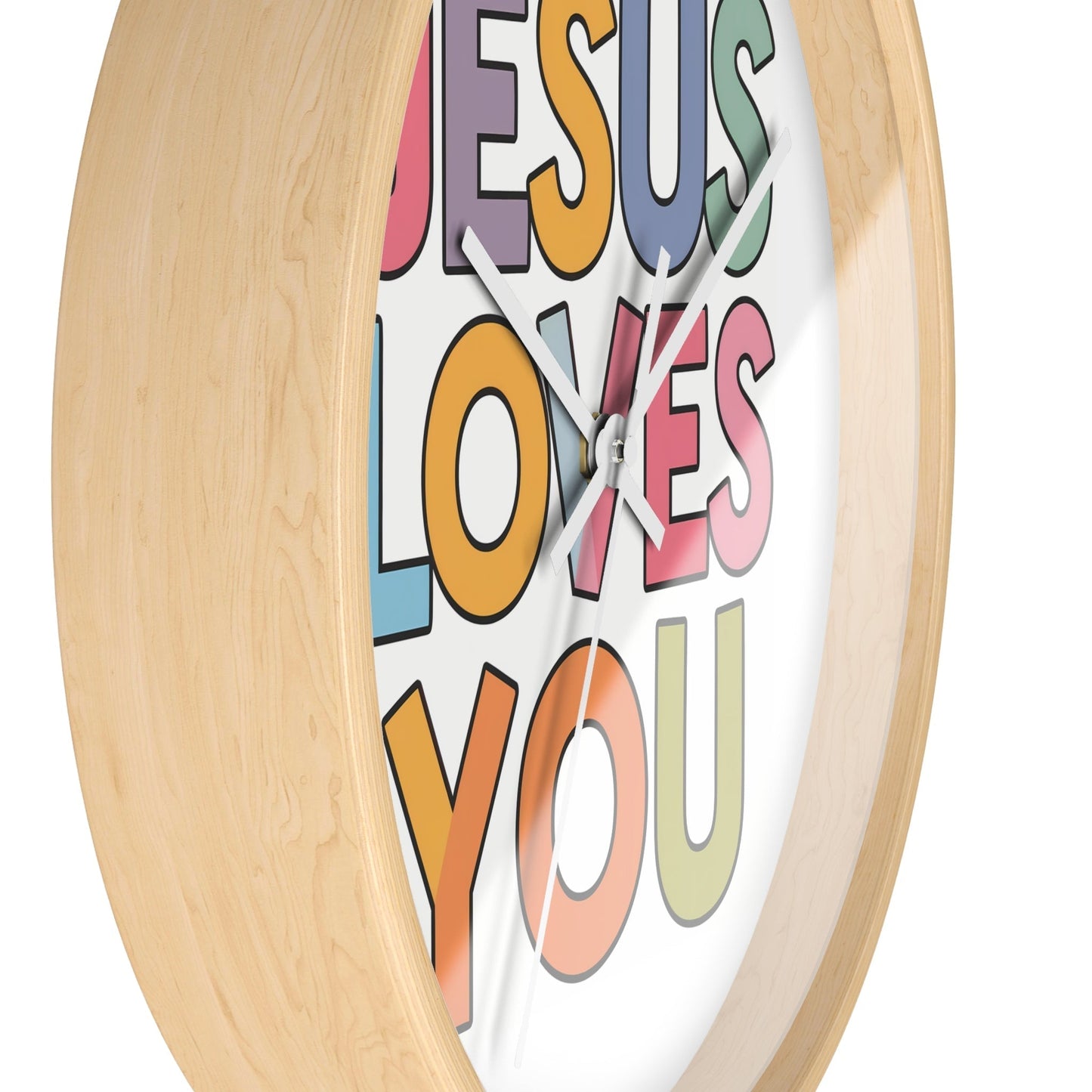 "JESUS LOVES YOU""JESUS LOVES YOU" Inspirational Christian Wall Clock- Christian InspirHome DecorJESUS LOVES YOU" Inspirational Christian Wall Clock
Product Description:Embrace the message of God's love with every tick of our stunning "JESUS LOVES YOU" wall cloc