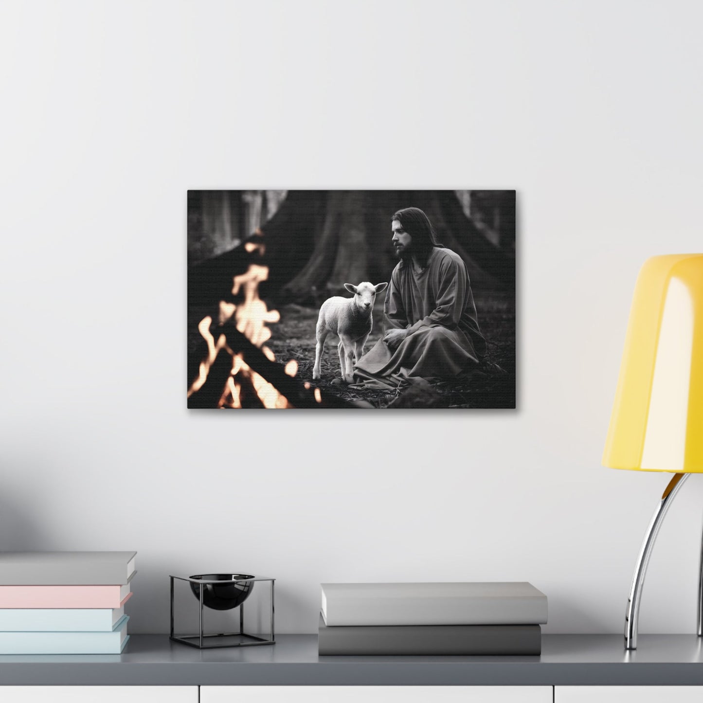 Divine Refuge IIDivine Refuge II: Jesus Christ and the Lamb - Illuminating Faith in DaCanvasDivine Refuge II: Jesus Christ and the Lamb - Illuminating Faith in Darkness | Limited Edition Christian Wall Art |  Modern Wall Art Decor
Description:
Experience th