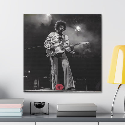 Jimi Hendrix Vintage PerformanceTimeless Passion: Jimi Hendrix Vintage Performance | Canvas Gallery WrCanvasJimi Hendrix Vintage Photo Art - Black and White with Red Rose Accent
Experience the raw energy of Jimi Hendrix through this unique vintage-style canvas. Bring the s