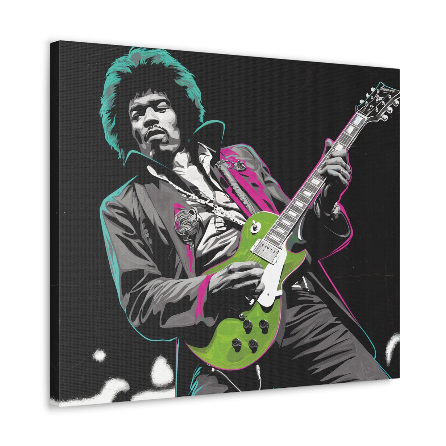 Jimi Hendrix Pop ArtElectric Icon: Jimi Hendrix Pop Art Canvas | Vibrant Guitar Legend PorCanvasJimi Hendrix Pop Art Canvas - Neon Guitar Rock Legend Print
Electrify your space with this striking Jimi Hendrix pop art canvas. Monochrome portrait with vibrant neo