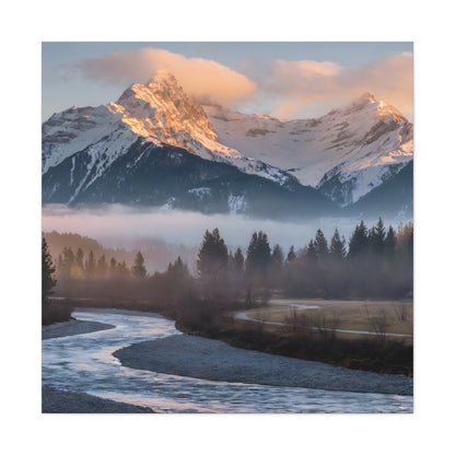 Mountain Photography : Swiss Alps Sunrise Wall Art Decor - Landscape Alpine Wall Art Decor