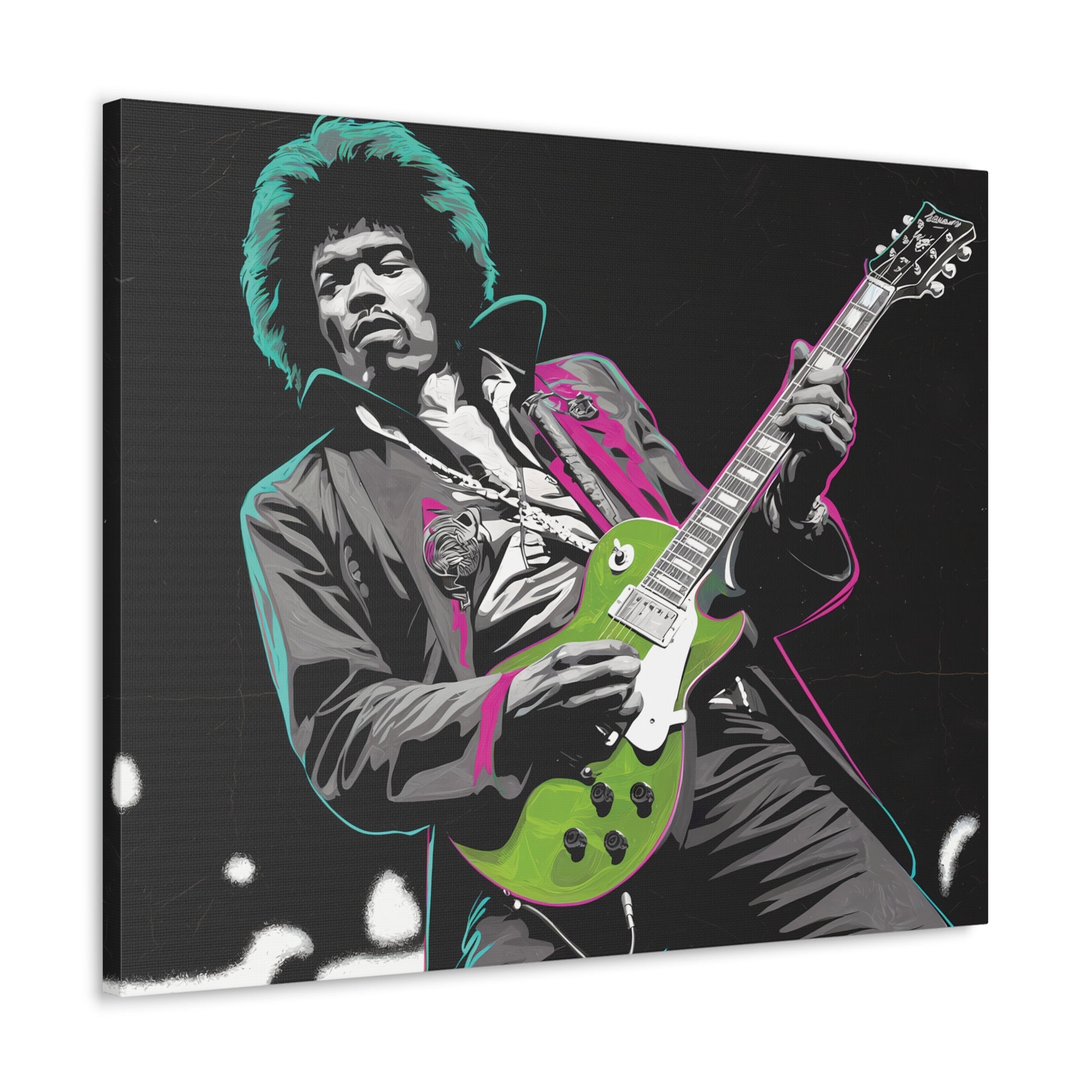 Jimi Hendrix Pop ArtElectric Icon: Jimi Hendrix Pop Art Canvas | Vibrant Guitar Legend PorCanvasJimi Hendrix Pop Art Canvas - Neon Guitar Rock Legend Print
Electrify your space with this striking Jimi Hendrix pop art canvas. Monochrome portrait with vibrant neo