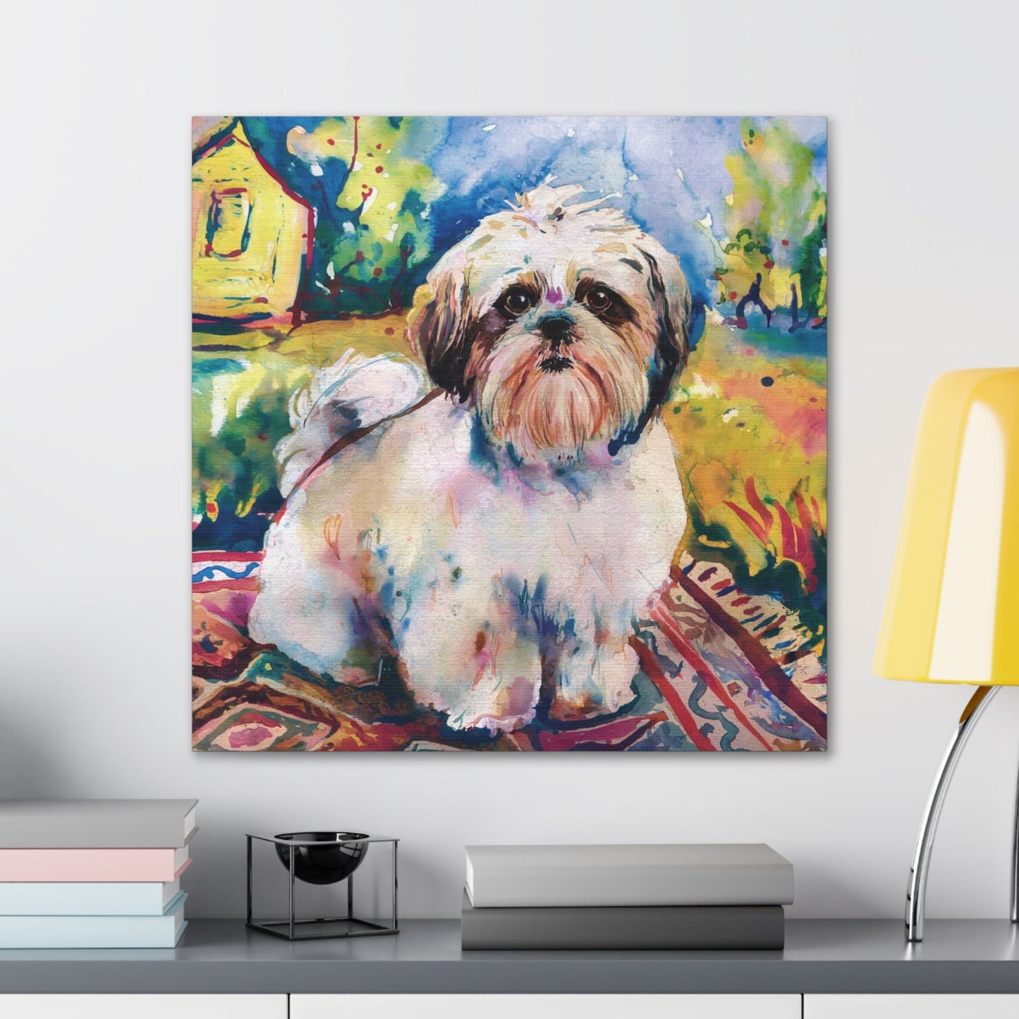 Shih Tzu Watercolor Art | Dreamy Canvas Gallery Wraps - Cute Dog Art