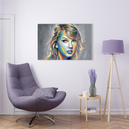 Taylor Swift Acrylic Print | Vibrant Rainbow Glow | Modern Pop Art Decor | Taylor Swift Memorabilia