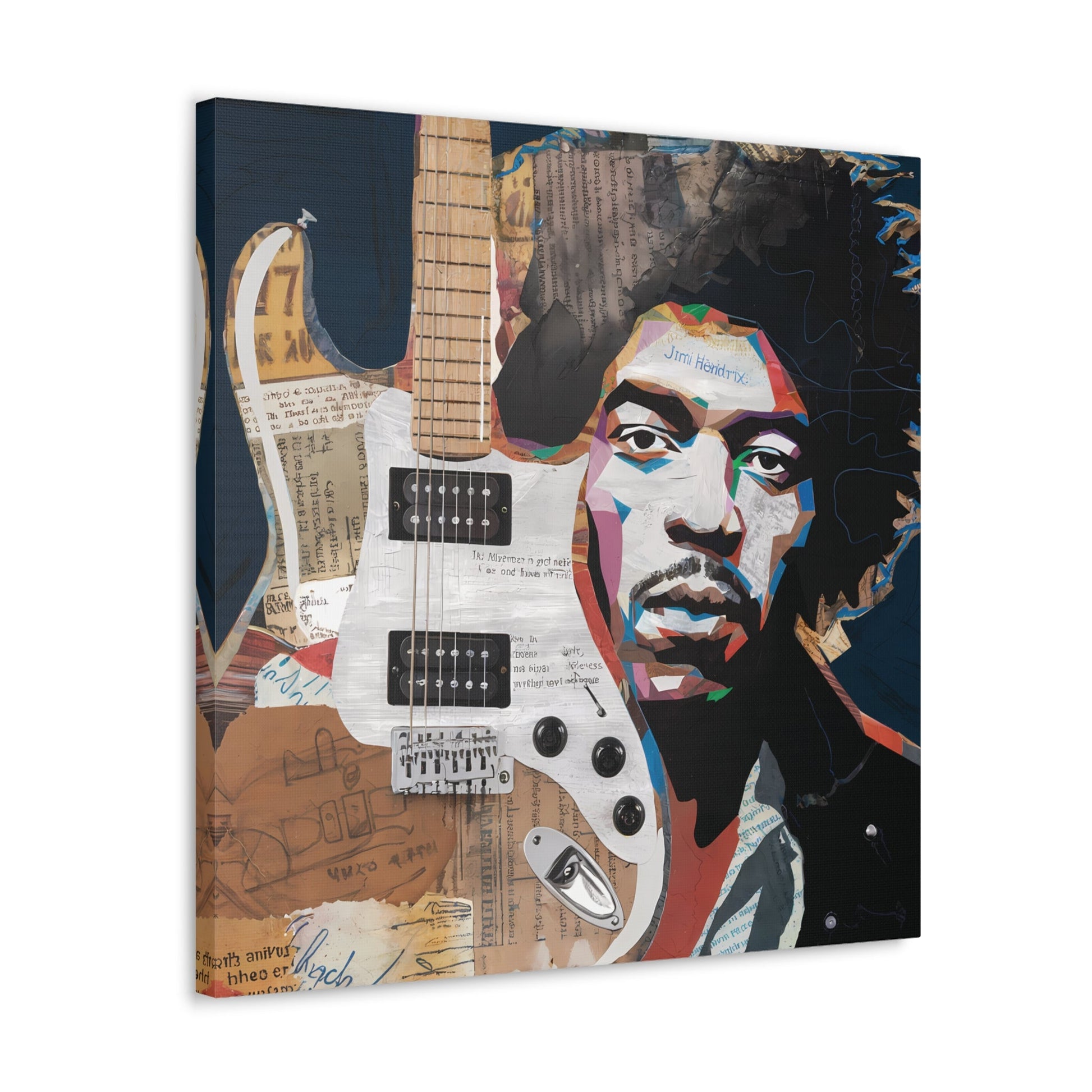 Sonic LegacySonic Legacy: Jimi Hendrix Guitar Collage Art Print | Iconic Rock MemoCanvasJimi Hendrix Abstract Guitar Collage - Unique Rock Art Print
Experience the soul of rock with this abstract Jimi Hendrix guitar collage art print. Bring the spirit o