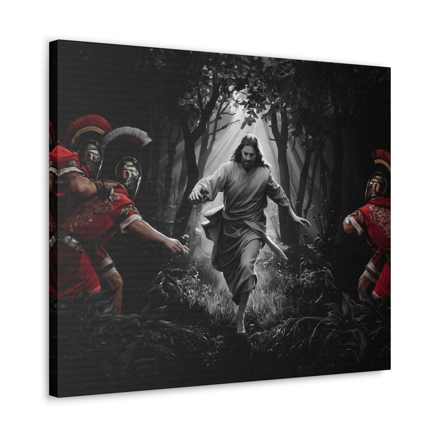 Divine Escape IIDivine Escape II: Jesus Christ's Cinematic Flight from Roman PersecutiCanvasDivine Escape II: Jesus Christ's Cinematic Flight from Roman Persecution - Limited Edition Christian Art Print |  Wall Art Decor
Description:
Experience the raw powe