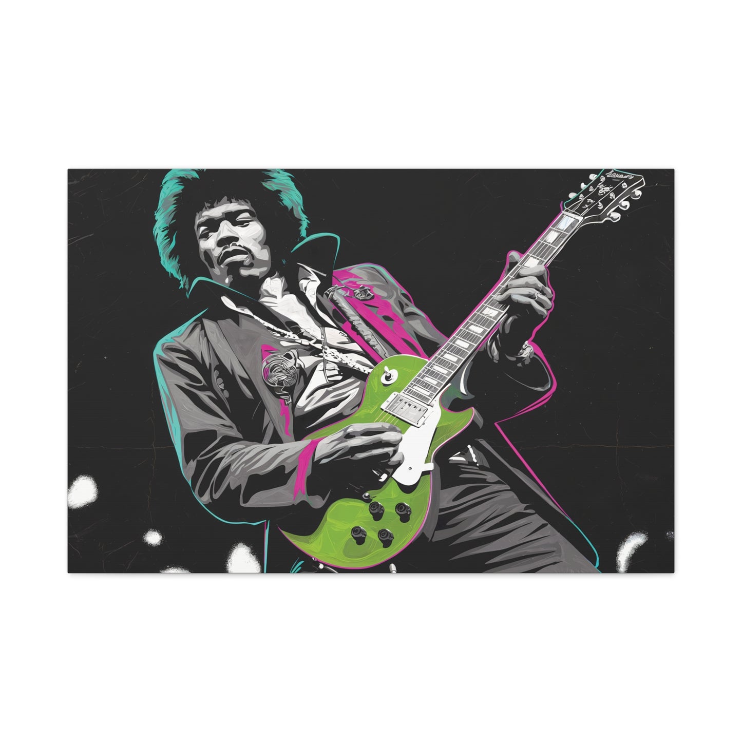 Jimi Hendrix Pop ArtElectric Icon: Jimi Hendrix Pop Art Canvas | Vibrant Guitar Legend PorCanvasJimi Hendrix Pop Art Canvas - Neon Guitar Rock Legend Print
Electrify your space with this striking Jimi Hendrix pop art canvas. Monochrome portrait with vibrant neo