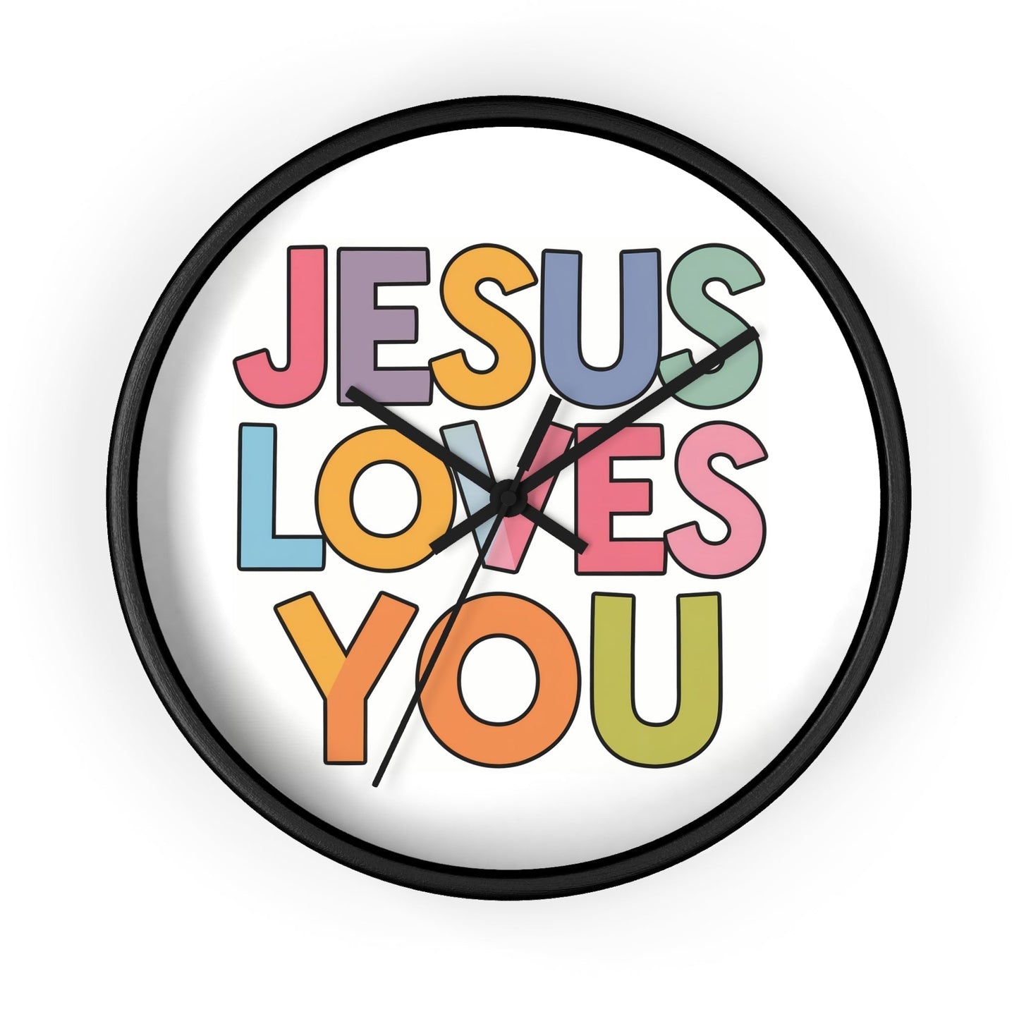 "JESUS LOVES YOU""JESUS LOVES YOU" Inspirational Christian Wall Clock- Christian InspirHome DecorJESUS LOVES YOU" Inspirational Christian Wall Clock
Product Description:Embrace the message of God's love with every tick of our stunning "JESUS LOVES YOU" wall cloc