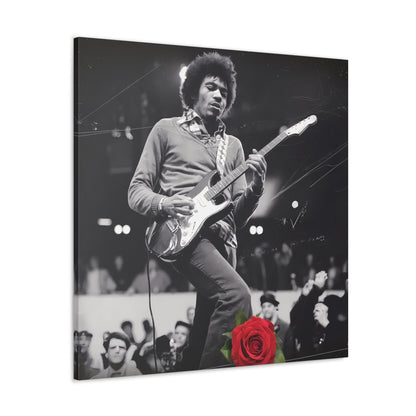 Jimi Hendrix Vintage PerformanceTimeless Passion: Jimi Hendrix Vintage Performance | Canvas Gallery WrCanvasJimi Hendrix Vintage Performance | Canvas Gallery Wrap | Iconic Rock Wall Art
Jimi Hendrix Vintage Photo Art - Black and White with Red Rose Accent
 Experience the r