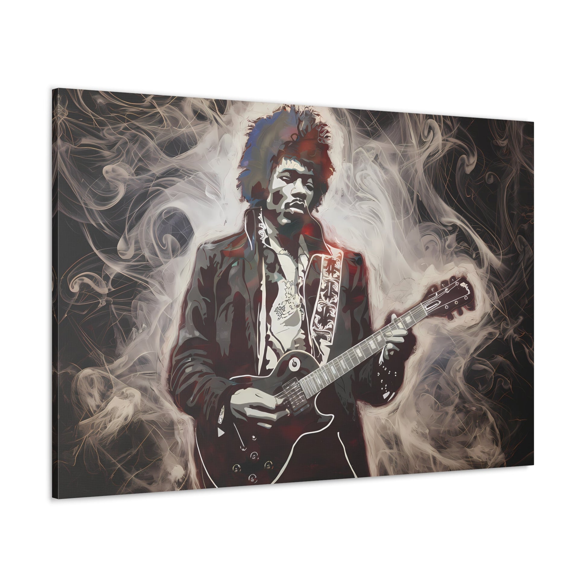 Star Power"Star Power" Ethereal Soot Portrait: Jimi Hendrix's Fiery Performance Canvas"Star Power" Ethereal Soot Portrait: Jimi Hendrix's Fiery Performance
Experience the raw intensity of Jimi Hendrix like never before with this mesmerizing Fumage art