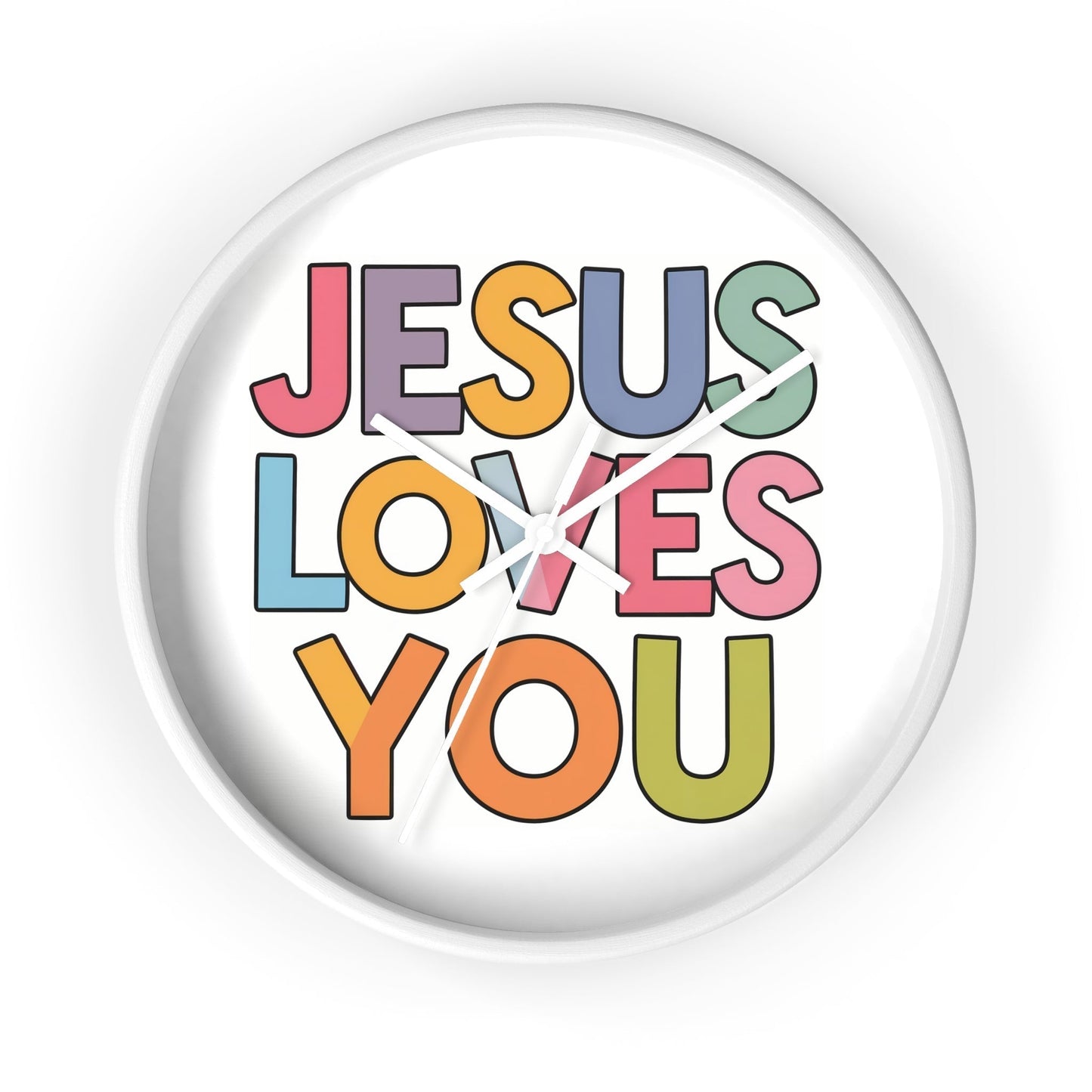 "JESUS LOVES YOU""JESUS LOVES YOU" Inspirational Christian Wall Clock- Christian InspirHome DecorJESUS LOVES YOU" Inspirational Christian Wall Clock
Product Description:Embrace the message of God's love with every tick of our stunning "JESUS LOVES YOU" wall cloc