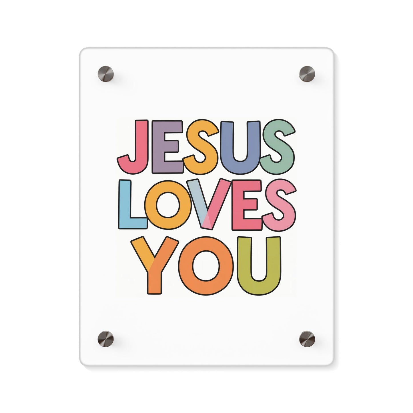 "JESUS LOVES YOU""JESUS LOVES YOU" Inspirational Christian Acrylic Wall Art Panel - WalHome DecorElevate your space with our stunning "JESUS LOVES YOU" acrylic wall art panel. This modern, high-quality piece combines faith and contemporary design to create a pow