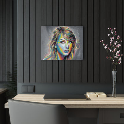 Taylor Swift Acrylic Print | Vibrant Rainbow Glow | Modern Pop Art Decor | Taylor Swift Memorabilia