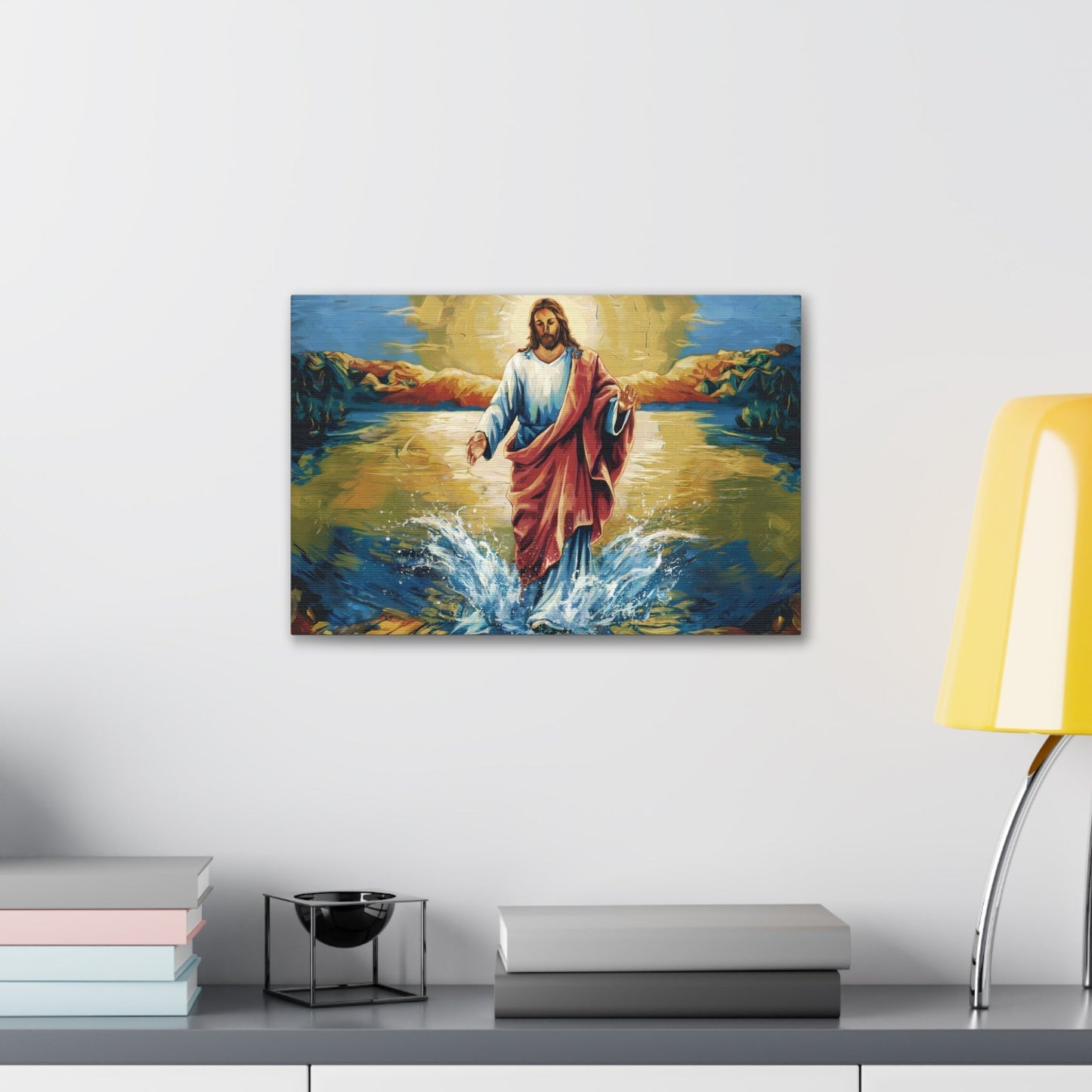 Jesus Christ Walking on Water Painting - Divine Faith Fine Art Canvas